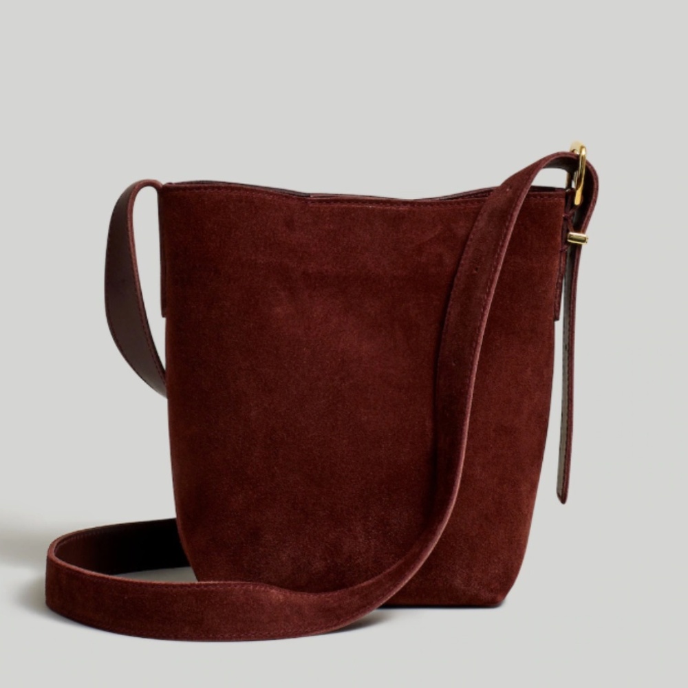 Madewell - The Essential Mini Bucket Tote - Suede - Chocolate Raisin - NWOT